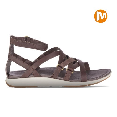 Merrell Kalari Shaw Mid Sandalen Damen DunkelBraun [DE-KIHTC]